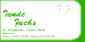 tunde fuchs business card